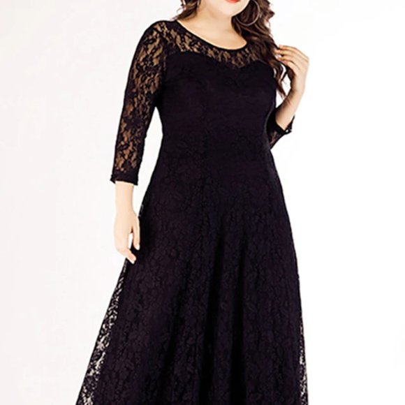 Black formal floor length plus size dress - Picture 1 of 3